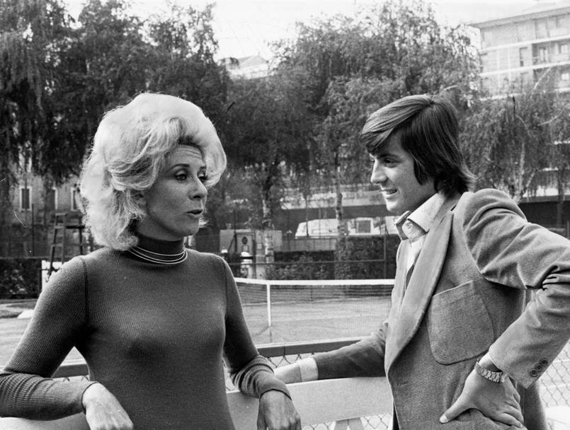 Lea Pericoli con Adriano Panatta negli anni 70 (Oliviero Zanni)